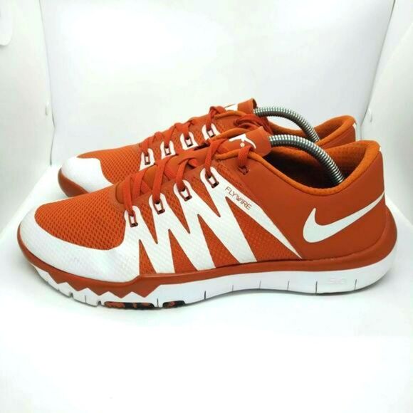 Nike Free Trainer 5.0‎ V6 Texas Longhorns Sneakers Men's Size 11 Orange White - Picture 1 of 8